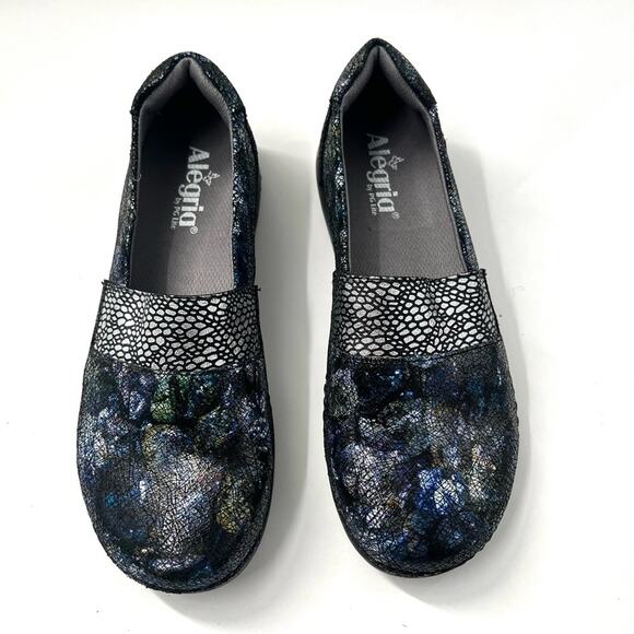 Alegria Glee Slip On Leather Blue & Black Comfort Shoe Women's Size EU 39 - Picture 2 of 10